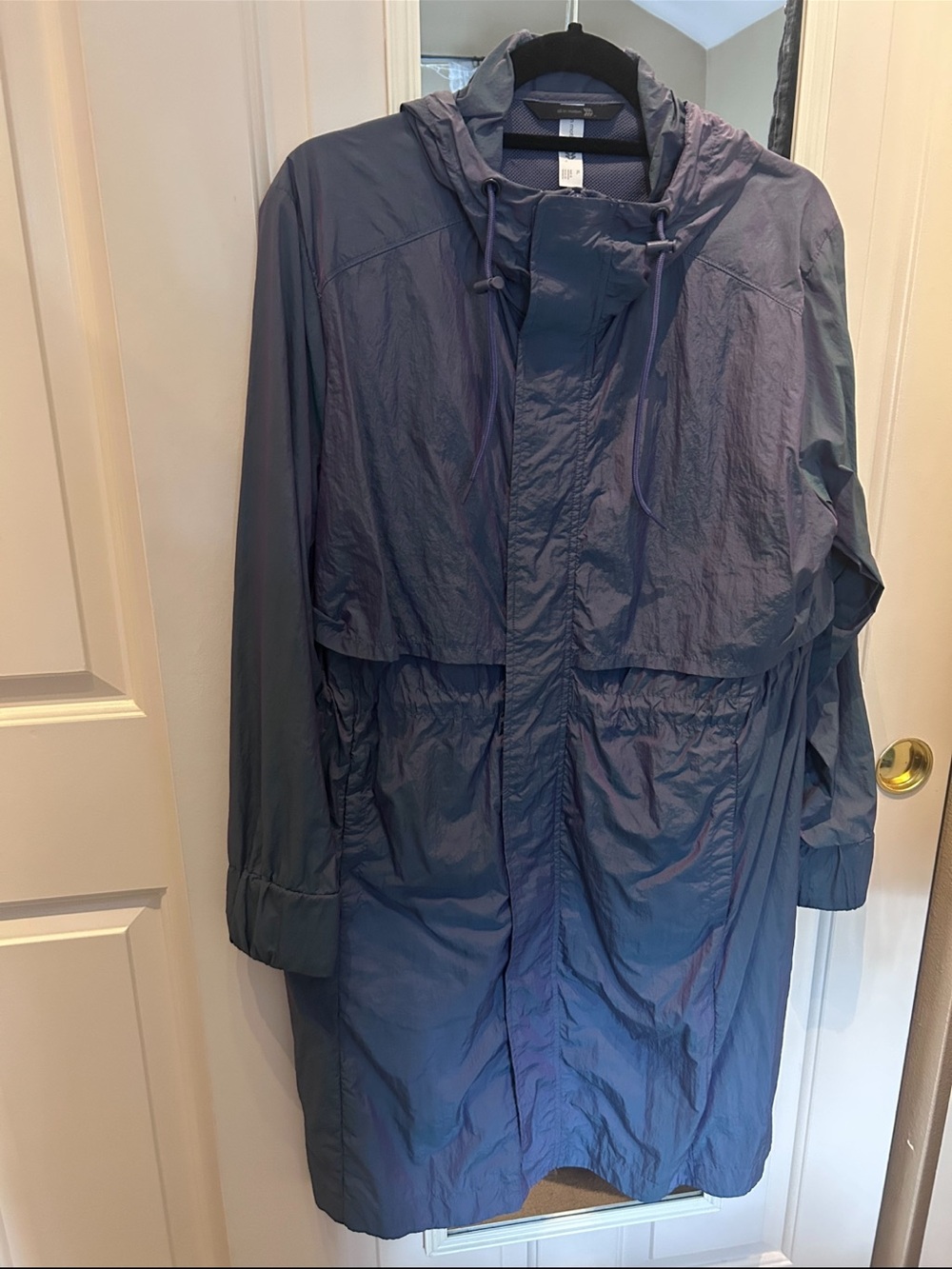 Lightweight Hooded Rain Jacket - Blue/Purple Iridescent